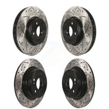 Front Rear Coated Drilled Slotted Disc Brake Rotors Kit For 2011-2012 Mercedes-Benz C300 With 322mm Diameter Rotor KD-100601