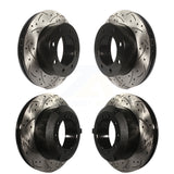 Front Rear Coated Drilled Slotted Disc Brake Rotors Kit For 2005-2009 Ford F-450 Super Duty With 8 Lug Wheels KD-100603