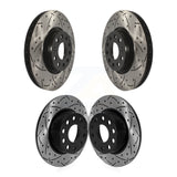 Front Rear Coated Drilled Slotted Disc Brake Rotors Kit For 2022 Volkswagen Taos FWD With 312mm Diameter Rotor KD-100604