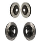 Front Rear Coated Drilled Slotted Disc Brake Rotors Kit For 2012 Jeep Grand Cherokee 6.4L With Solid KD-100607