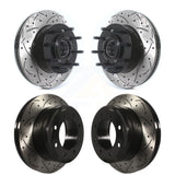 Front Rear Coated Drilled Slotted Disc Brake Rotors Hub Assembly Kit For Ford F-250 Super Duty F-350 KD-100609