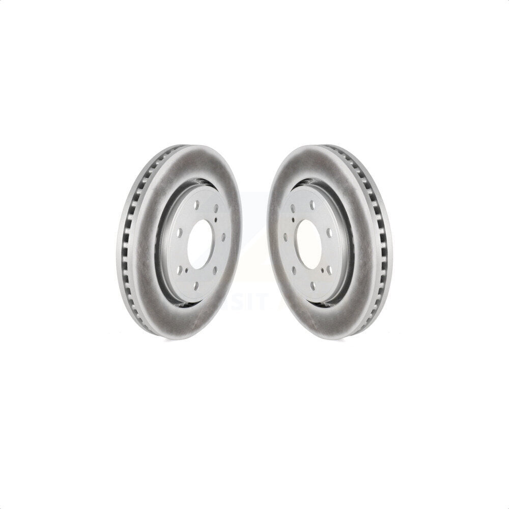 Front Coated Disc Brake Rotors Pair For 2010-2014 Ford F-150 With 7 Lug Wheels KG-100099