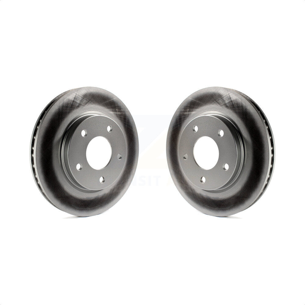 Front Coated Disc Brake Rotors Pair For Dodge Caliber Mitsubishi Lancer KG-100133