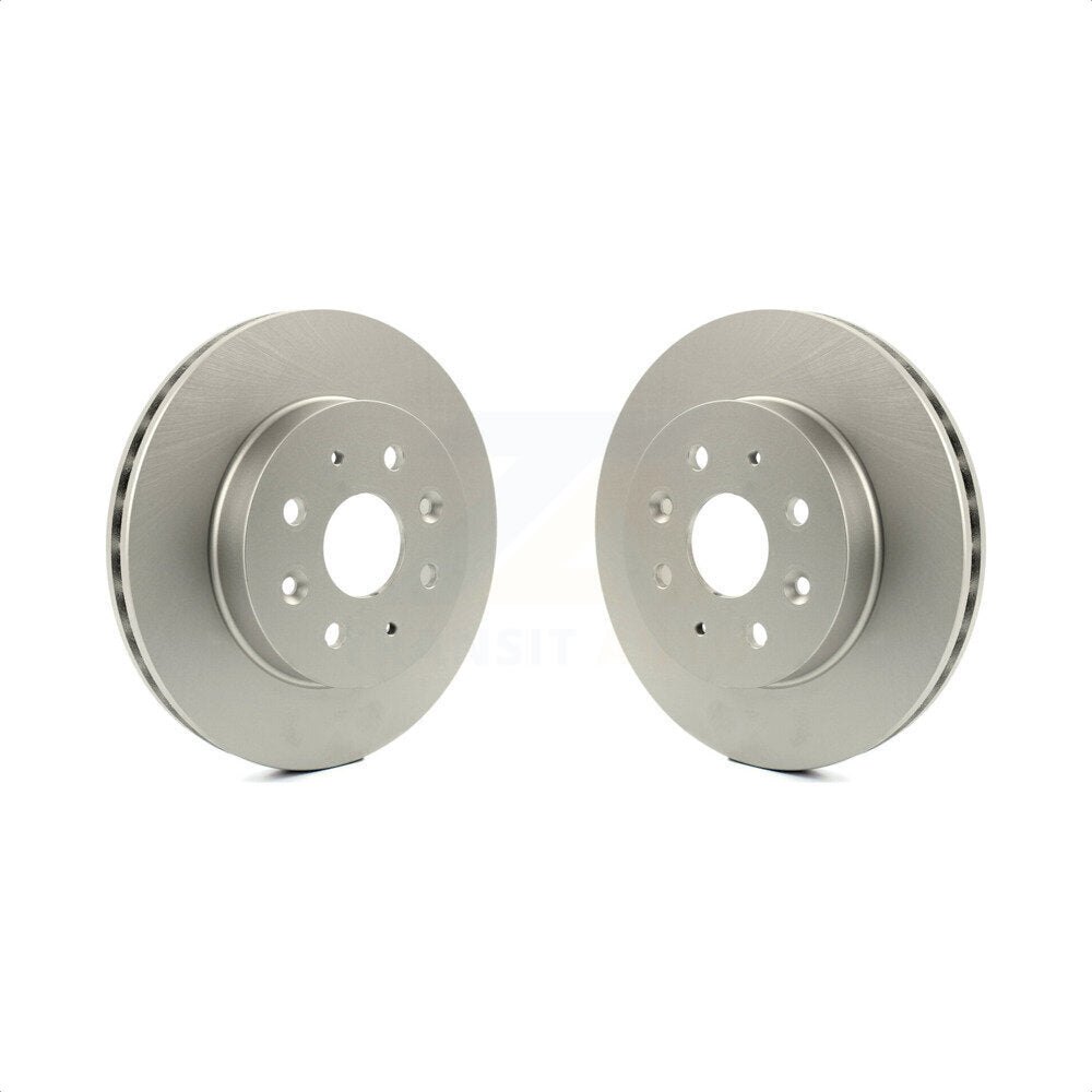 Front Coated Disc Brake Rotors Pair For 2003-2005 Kia Rio KG-100211