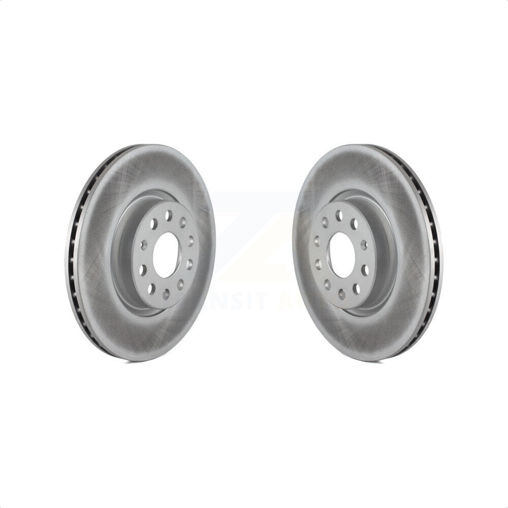 Front Coated Disc Brake Rotors Pair For Volkswagen Jetta Passat Audi Tiguan GTI Beetle CC A3 Q3 Eos Quattro Golf Alltrack TT Sportback e-tron Limited Taos KG-100240