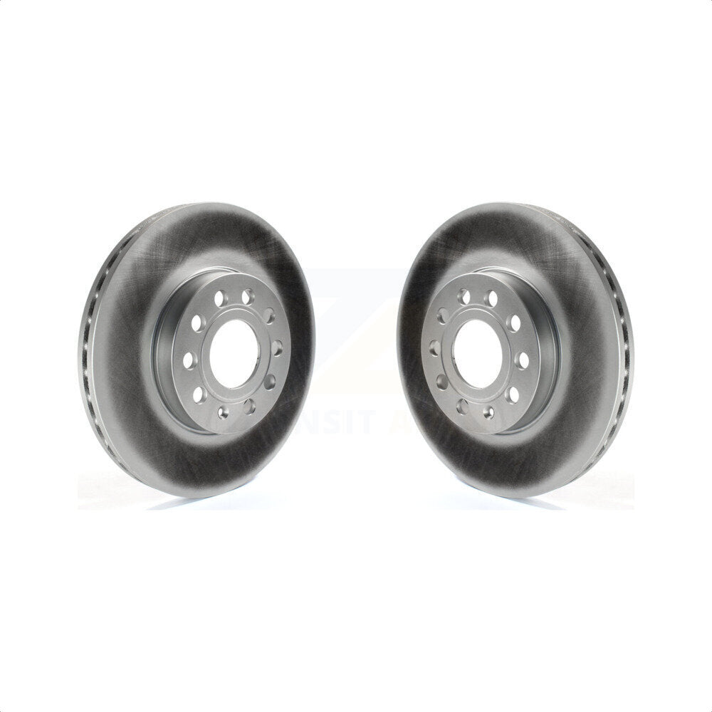 Front Coated Disc Brake Rotors Pair For Volkswagen Jetta Beetle Audi Golf A3 Rabbit SportWagen Quattro Eos e-Golf GTI Taos KG-100251