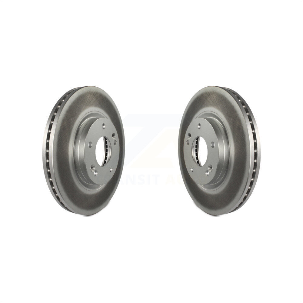 Front Coated Disc Brake Rotors Pair For Kia Sorento Hyundai Santa Fe KG-100316