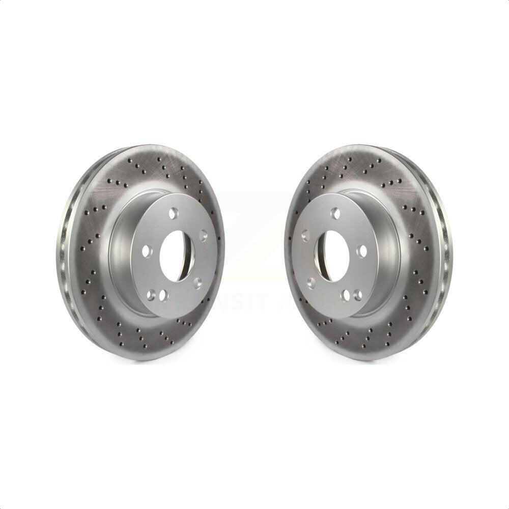 Front Coated Disc Brake Rotors Pair For Mercedes-Benz C300 C250 C230 KG-100319