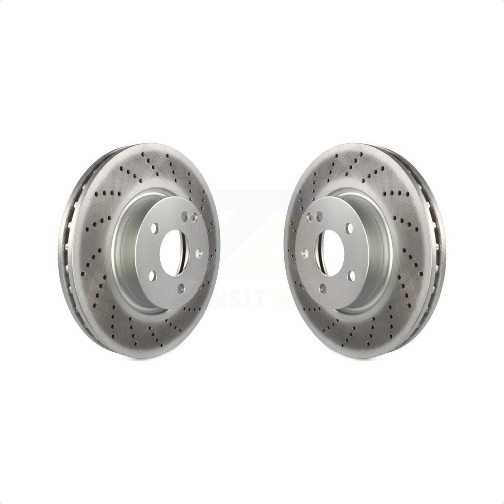 Front Coated Disc Brake Rotors Pair For Mercedes-Benz E350 C300 C350 E400 SLC300 E250 KG-100321