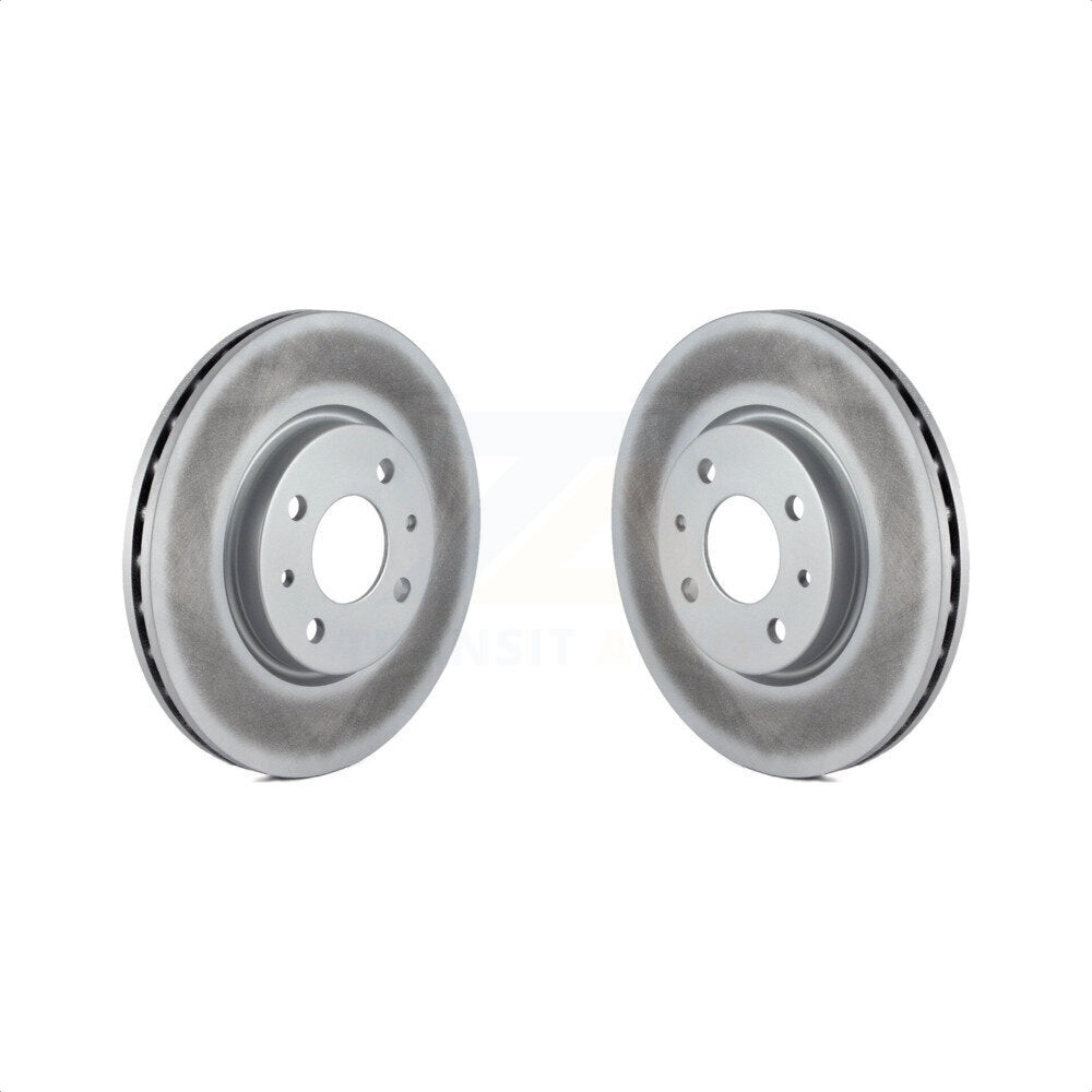 Front Coated Disc Brake Rotors Pair For 2012-2017 Fiat 500 Naturally Aspirated KG-100337