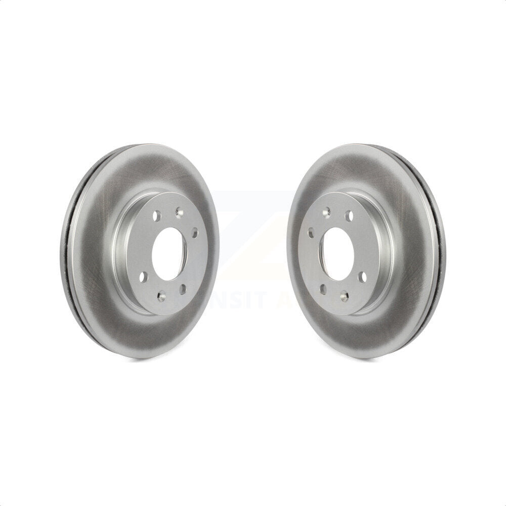 Front Coated Disc Brake Rotors Pair For Hyundai Accent Kia Rio KG-100340