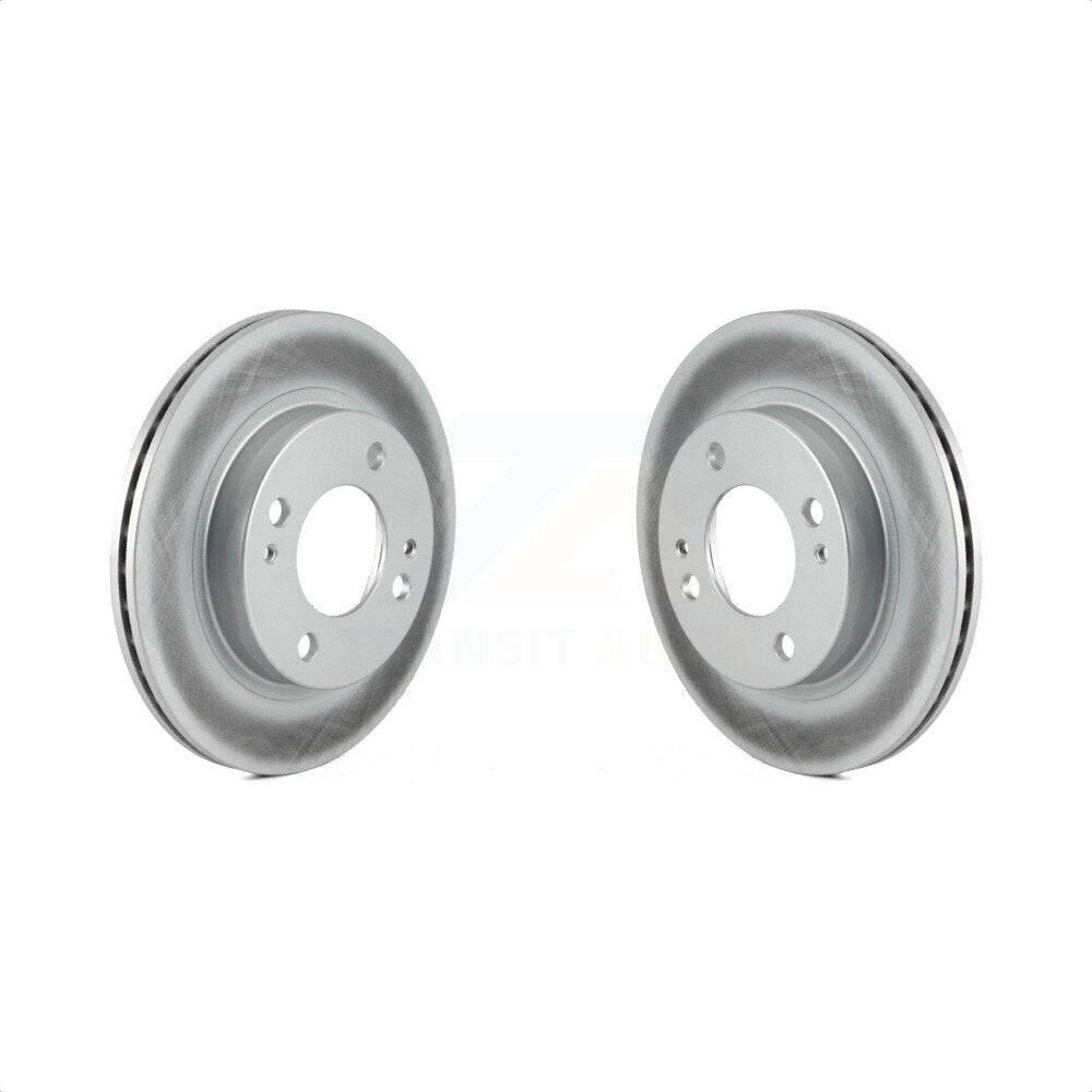 Front Coated Disc Brake Rotors Pair For 2014-2015 Mitsubishi Mirage KG-100356