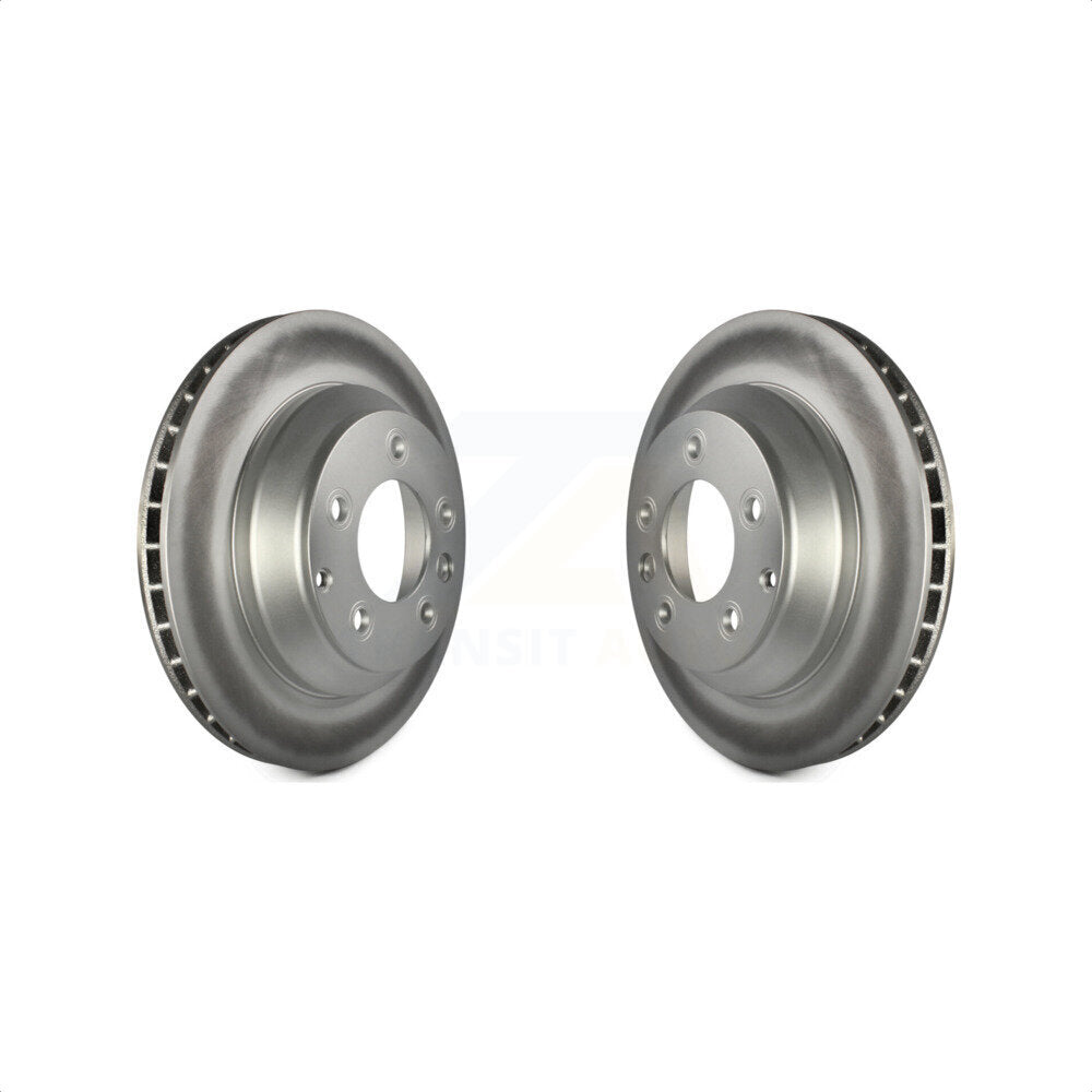 Rear Coated Disc Brake Rotors Pair For Porsche Cayenne Audi Q7 Volkswagen Touareg KG-100540
