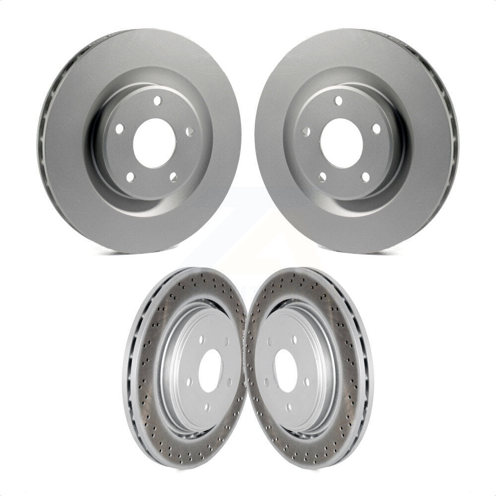 Front Rear Coated Disc Brake Rotors Kit For 2006-2009 Cadillac XLR Naturally Aspirated With Heavy Duty Brakes KG-100716