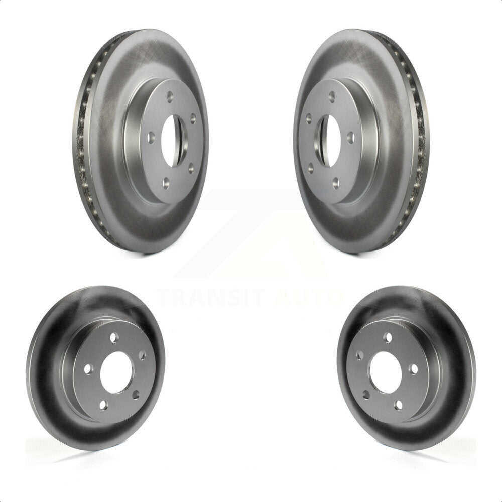 Front Rear Coated Disc Brake Rotors Kit For 2007-2010 Pontiac G5 With Drum Brakes KG-100733