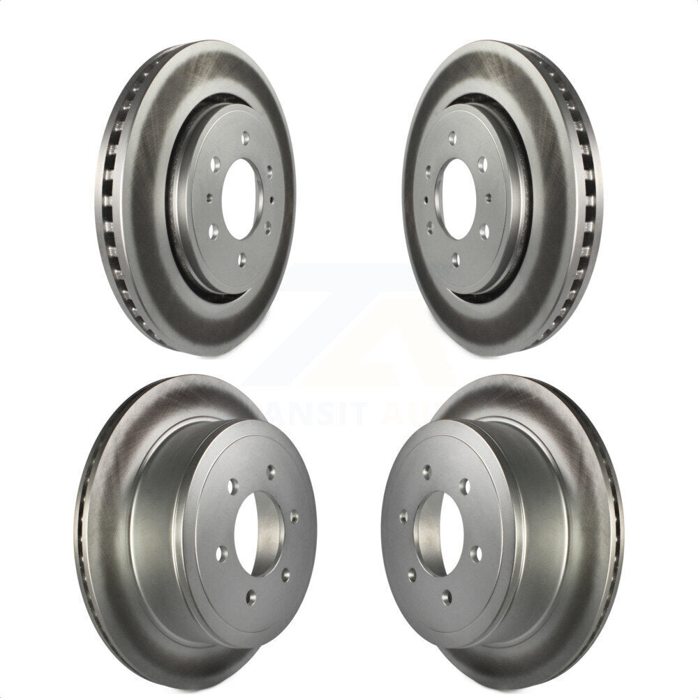 Front Rear Coated Disc Brake Rotors Kit For 2010-2011 Ford F-150 With 6 Lug Wheels KG-100786