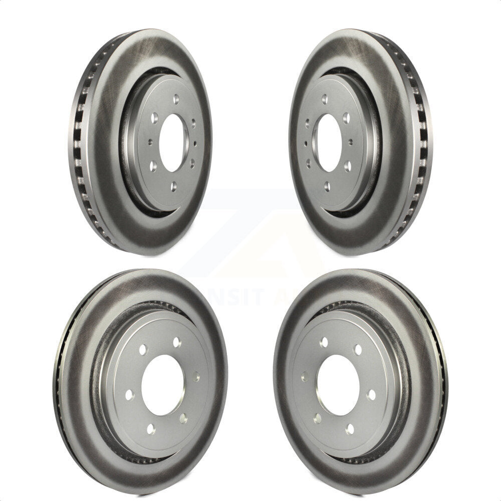 Front Rear Coated Disc Brake Rotors Kit For 2015-2017 Ford F-150 With Electric Parking KG-100789
