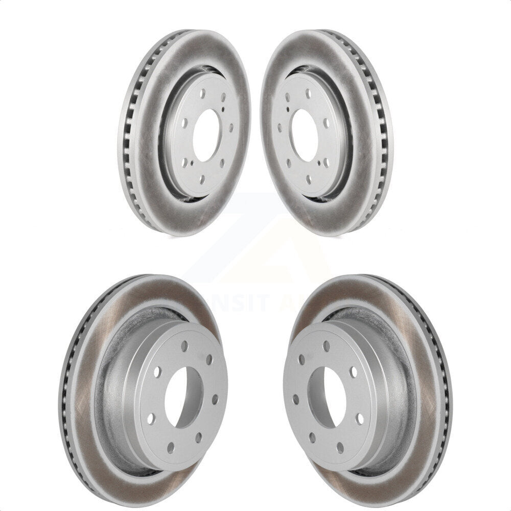 Front Rear Coated Disc Brake Rotors Kit For 2012-2014 Ford F-150 With 7 Lug Wheels KG-100798