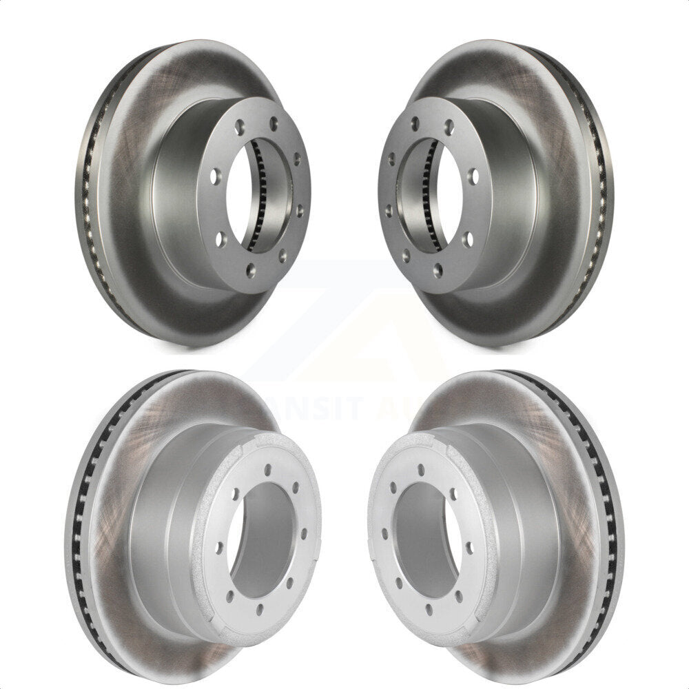 Front Rear Coated Disc Brake Rotors Kit For Ford F-250 Super Duty F-350 F-450 KG-100809