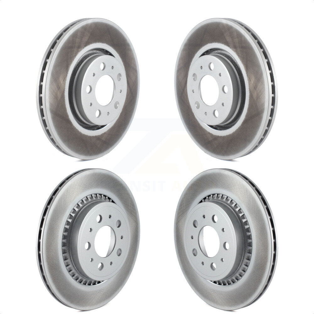 Front Rear Coated Disc Brake Rotors Kit For 2003-2014 Volvo XC90 With 316mm Diameter Rotor KG-100955