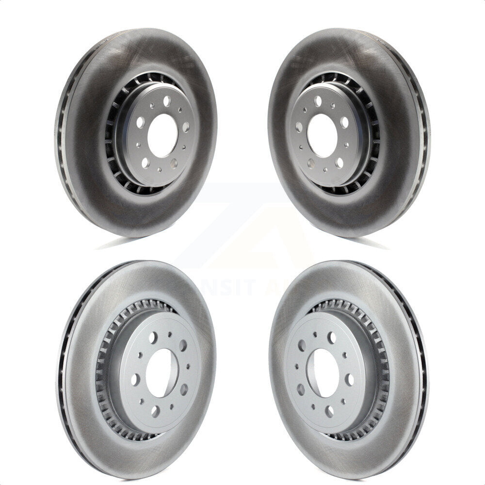 Front Rear Coated Disc Brake Rotors Kit For 2003-2014 Volvo XC90 With 336mm Diameter Rotor KG-101005