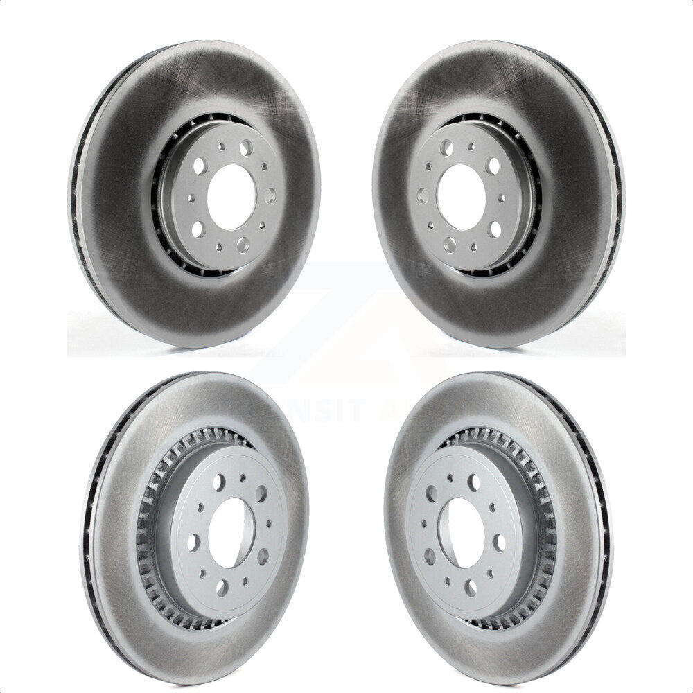 Front Rear Coated Disc Brake Rotors Kit For 2003-2014 Volvo XC90 With 328mm Diameter Rotor KG-101169