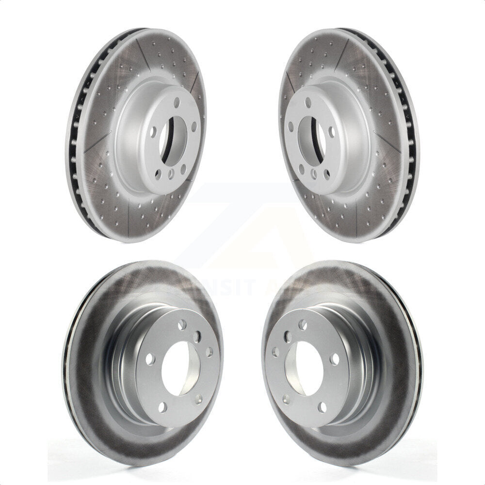 Front Rear Coated Disc Brake Rotors Kit For 2017 BMW 328d With 340mm Diameter Rotor KG-101215