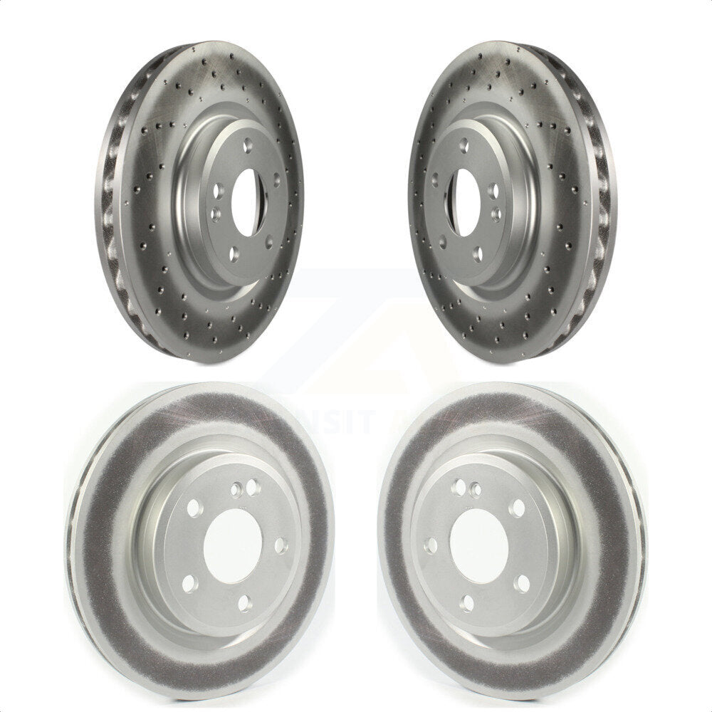 Front Rear Coated Disc Brake Rotors Kit For 2014-2018 Mercedes-Benz CLA250 With Sport Package KG-101276