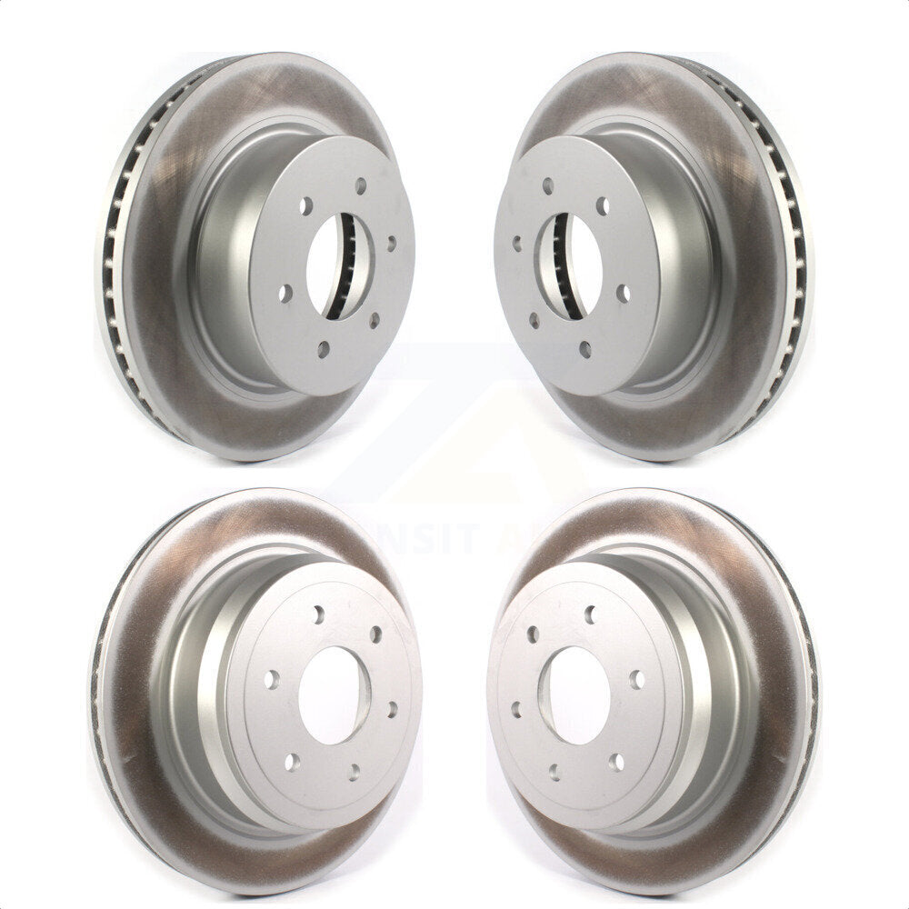 Front Rear Coated Disc Brake Rotors Kit For 2016-2022 Nissan TITAN XD KG-101281