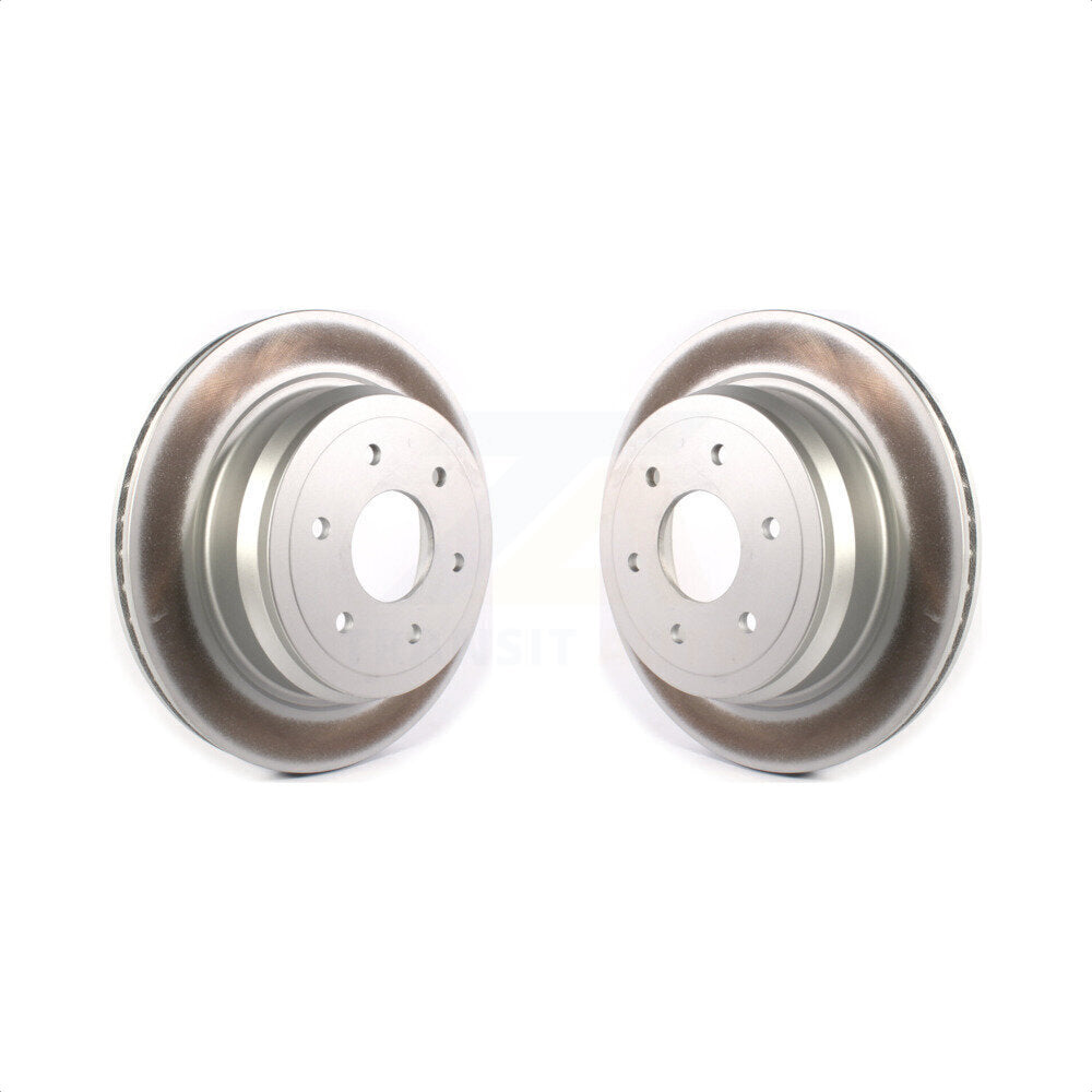 Rear Coated Disc Brake Rotors Pair For 2016-2022 Nissan TITAN XD KG-101364