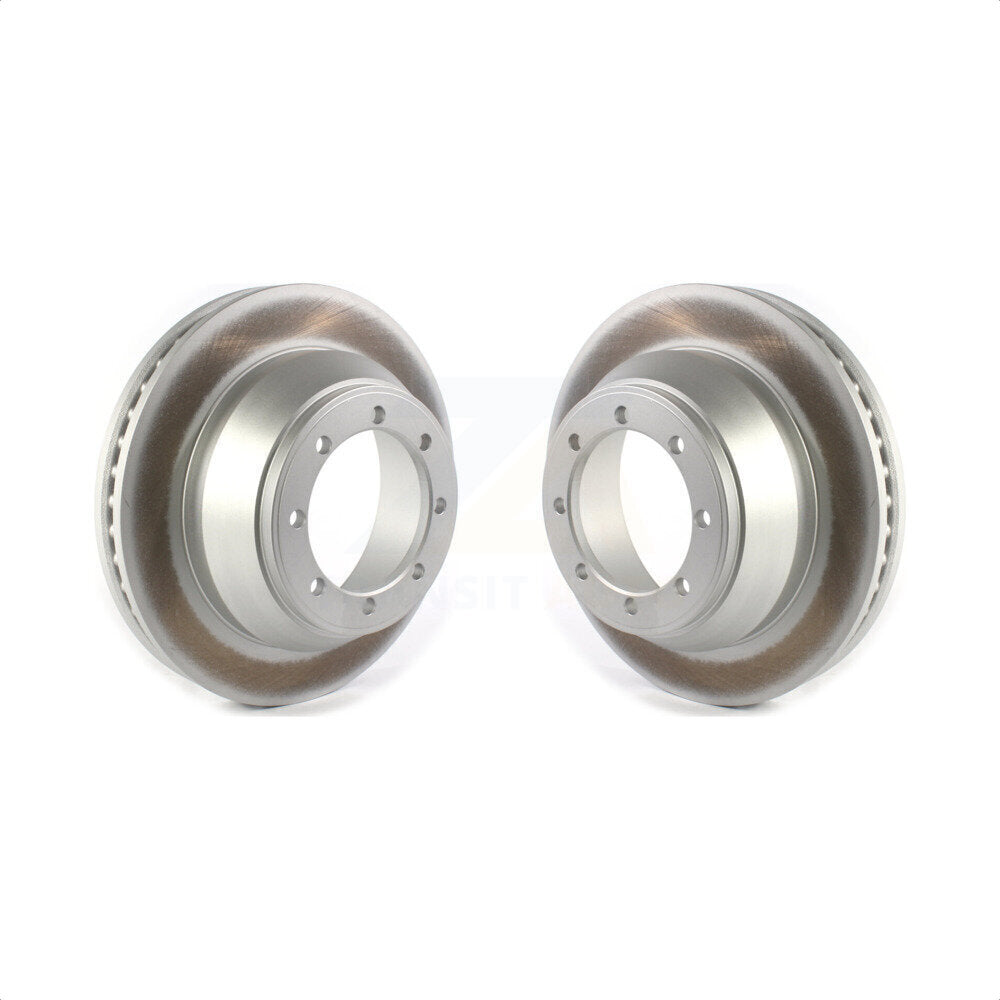 Rear Coated Disc Brake Rotors Pair For 2008-2019 2021-2022 Ford E-450 Super Duty KG-101393