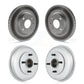 Front Rear Disc Brake Rotors Drums Kit For 2008 Ford Focus Wheel Bearing Includes KG-101432