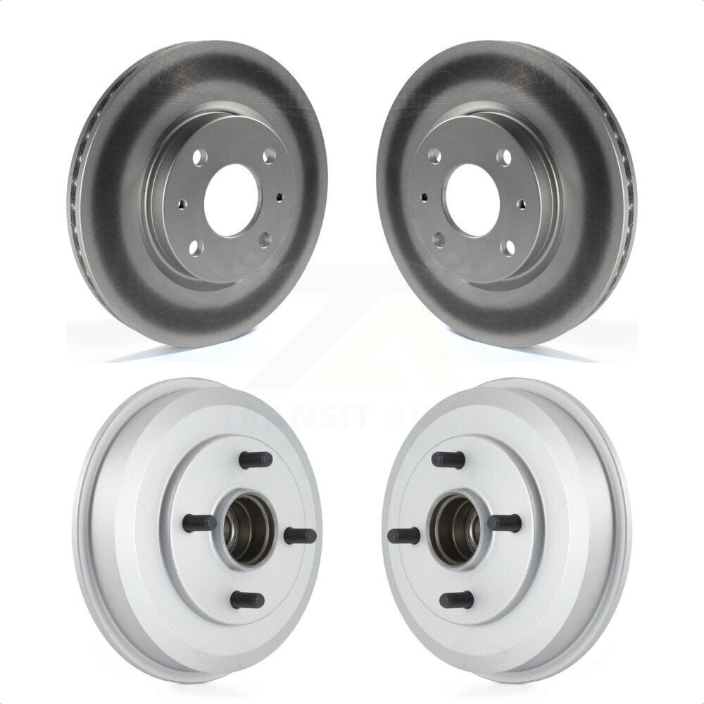 Front Rear Disc Brake Rotors Drums Kit For 2008 Ford Focus Wheel Bearing Includes KG-101432