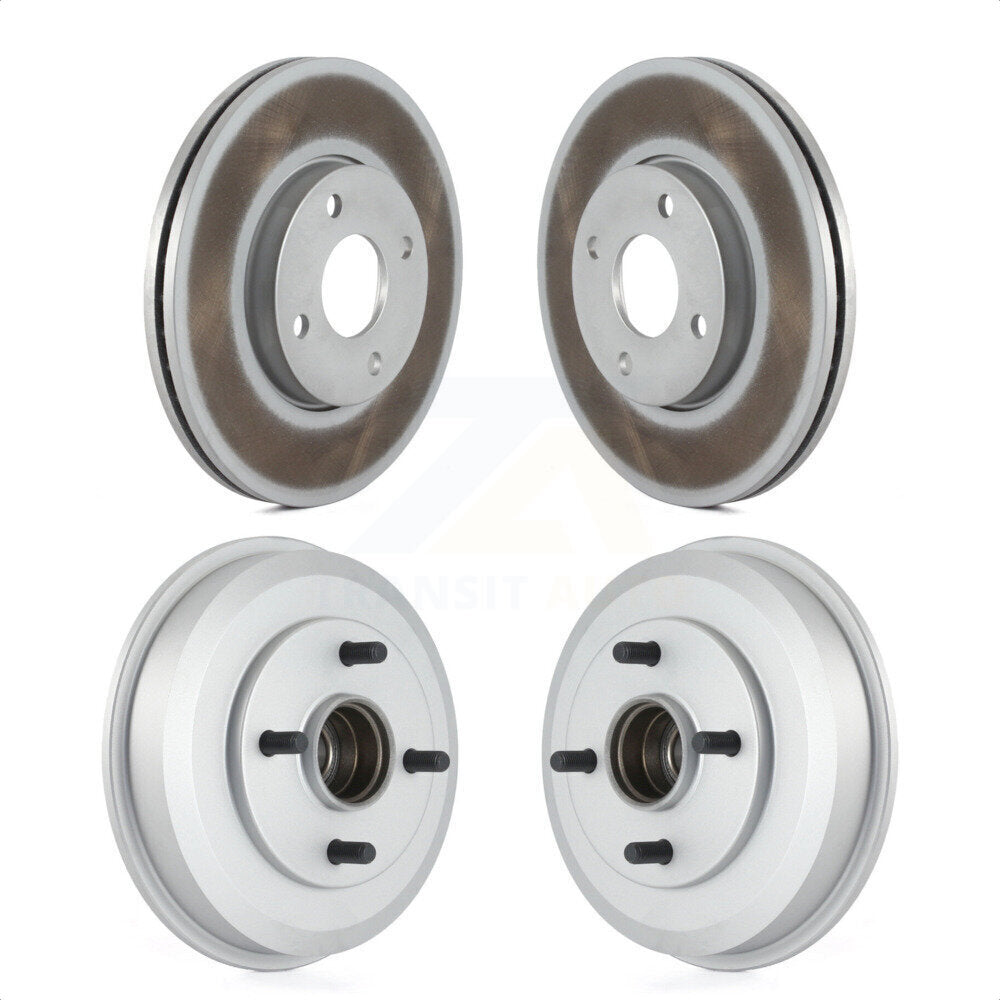 Front Rear Disc Brake Rotors Drums Kit For 2005-2007 Ford Focus Wheel Bearing Includes KG-101433