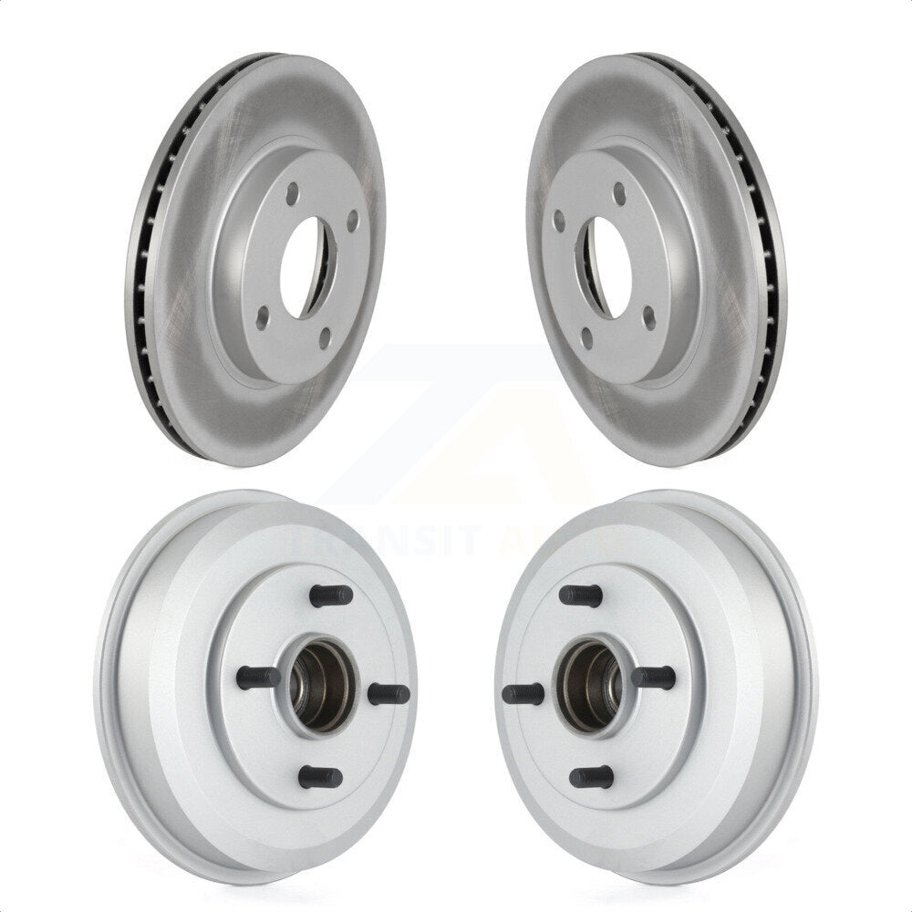 Front Rear Disc Brake Rotors Drums Kit For Ford Focus Wheel Bearing Includes KG-101434