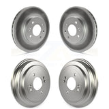 Front Rear Disc Brake Rotors Drums Kit For Hyundai Accent Kia Rio Rio5 KG-101466