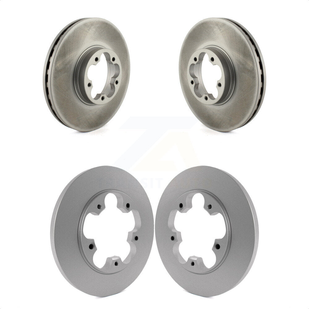 Front Rear Coated Disc Brake Rotors Kit For 2016 Ford Transit-350 HD With 5 Lug Wheels KG-101560