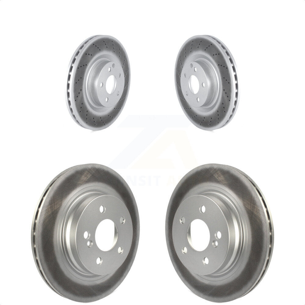 Front Rear Coated Disc Brake Rotors Kit For 2010-2011 Mercedes-Benz E550 With 300mm Diameter Rotor KG-101585