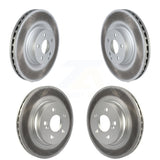 Front Rear Coated Disc Brake Rotors Kit For 2010-2011 Mercedes-Benz E550 With 300mm Diameter Rotor KG-101586