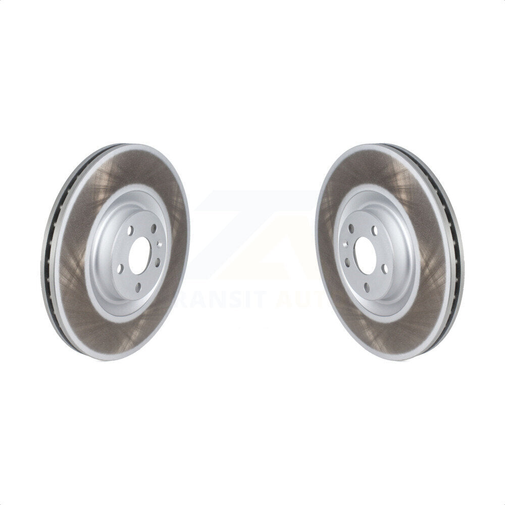 Front Coated Disc Brake Rotors Pair For 2016-2022 Volvo XC90 With 366mm Diameter Rotor KG-101612