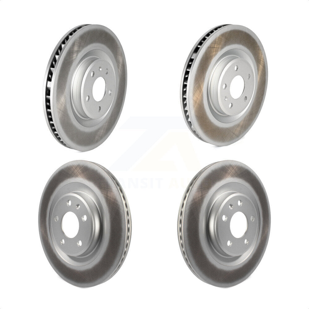 Front Rear Coated Disc Brake Rotors And Hub Assembly Kit For 2017-2018 Porsche Macan S Without Ceramic Composite Brakes KG-101631