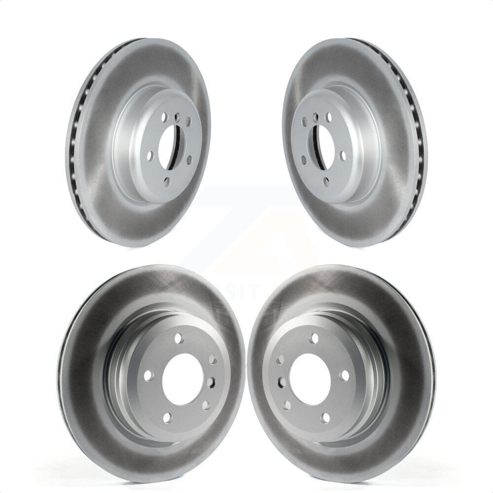 Front Rear Coated Disc Brake Rotors Kit For 2012-2013 BMW 335i Convertible Coupe With Blue Painted Calipers KG-101675