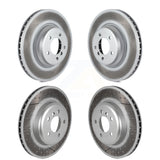 Front Rear Coated Disc Brake Rotors Kit For 2013 BMW 335i Convertible Coupe With Blue Painted Calipers KG-101676