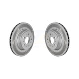 Front Coated Disc Brake Rotors Pair For 2017-2022 Tesla 3 With Gray Painted Calipers KG-101721