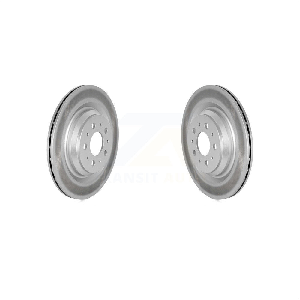 Rear Coated Disc Brake Rotors Pair For 2017-2022 Tesla 3 With Gray Painted Calipers KG-101730