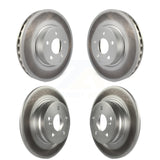Front Rear Coated Disc Brake Rotors Kit For 2011-2012 Mercedes-Benz C300 With 322mm Diameter Rotor KG-101738