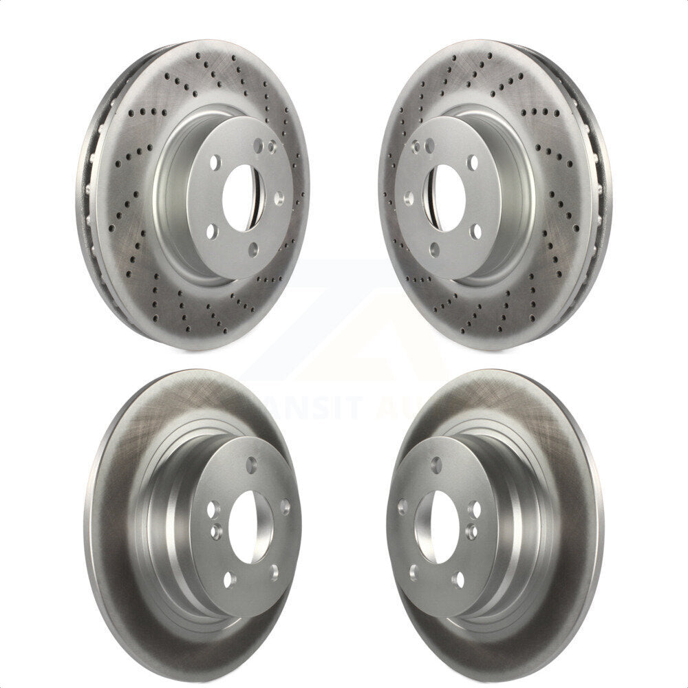 Front Rear Coated Disc Brake Rotors Kit For 2011-2012 Mercedes-Benz C300 With 322mm Diameter Rotor KG-101739
