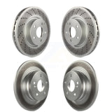 Front Rear Coated Disc Brake Rotors Kit For 2011-2012 Mercedes-Benz C300 With 322mm Diameter Rotor KG-101739