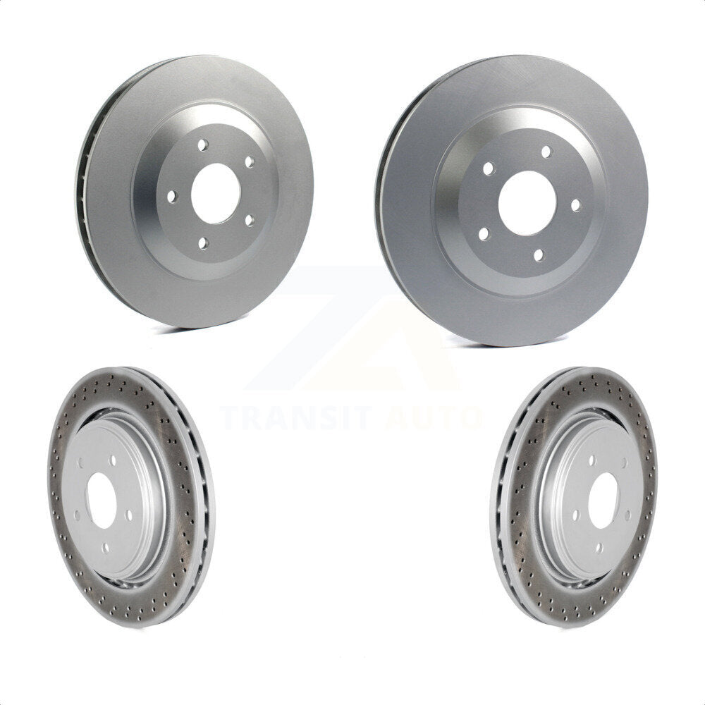 Front Rear Coated Disc Brake Rotors And Hub Assembly Kit For 2008-2009 Cadillac XLR Naturally Aspirated With Heavy Duty Brakes KG-101765