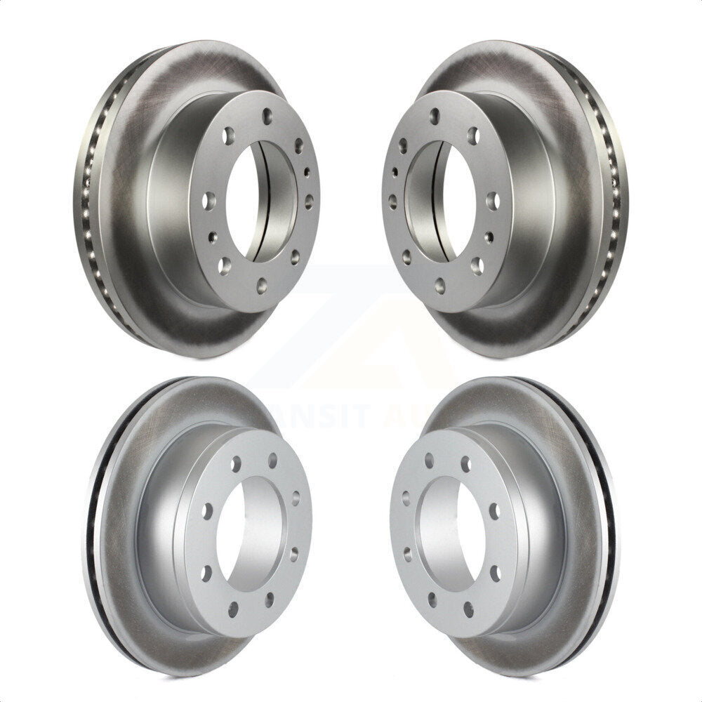 Front Rear Coated Disc Brake Rotors Kit For 2010-2011 Chevrolet Express 4500 3.20" Overall Height KG-101770